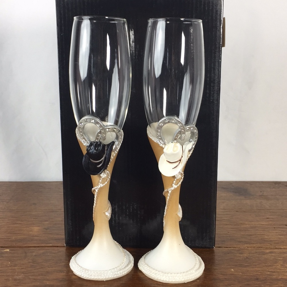 Hobby Lobby His & Hers Western Toasting Glasses